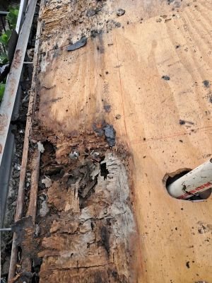 Deteriorated roof decking uncovered during a BallenIsles roof repair