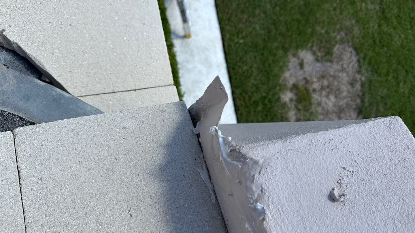 Failed roof detail documented during a Cypress Island tile roof repair