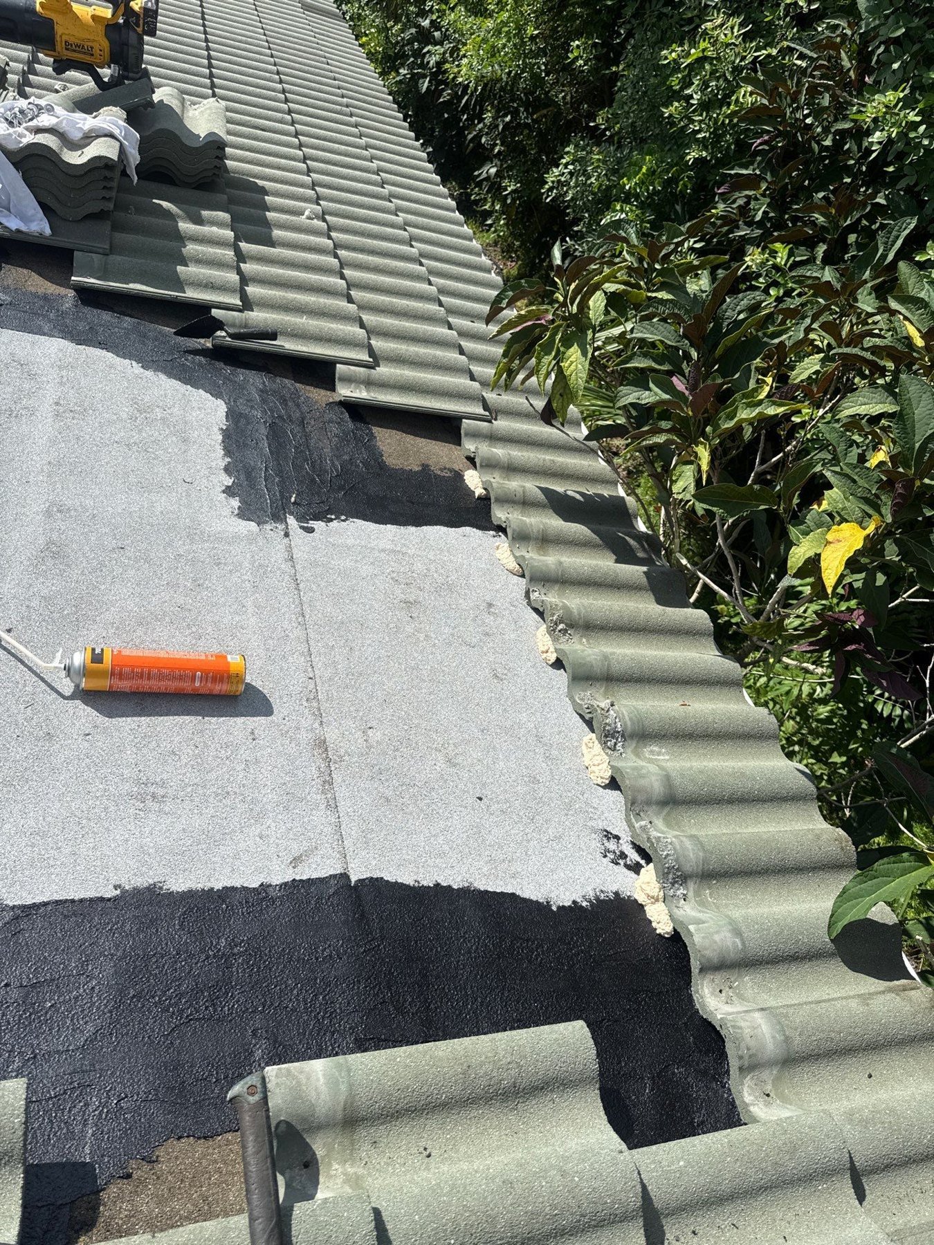Self-adhered waterproofing installed during a tile roof repair in The Isles at Wellington