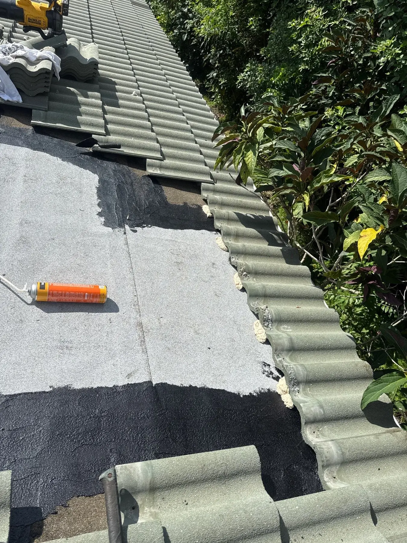 Self-adhered waterproofing installed during a tile roof repair in The Isles at Wellington