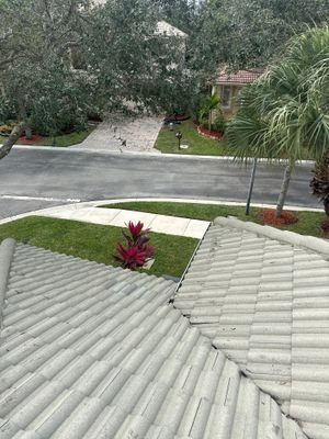 Completed tile roof repair area at a second Montecito property