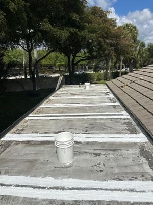 Flat roof deck before silicone coating work in Boynton Beach