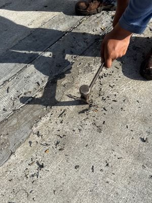 Deteriorated flat roof seam before repair and coating in Boynton Beach